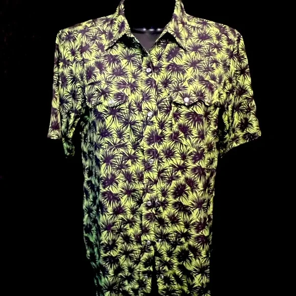 Sandrine Rose x Free People Hawaiian Pearl Snap Palm Cali Havana Shirt. Size S I - Picture 1 of 6